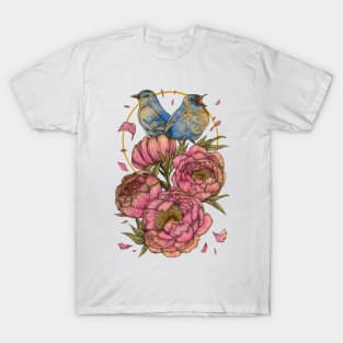 Birds and Peonies T-Shirt